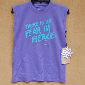 NO FEAR IN FIERCE softball cut-off crew T-shirt